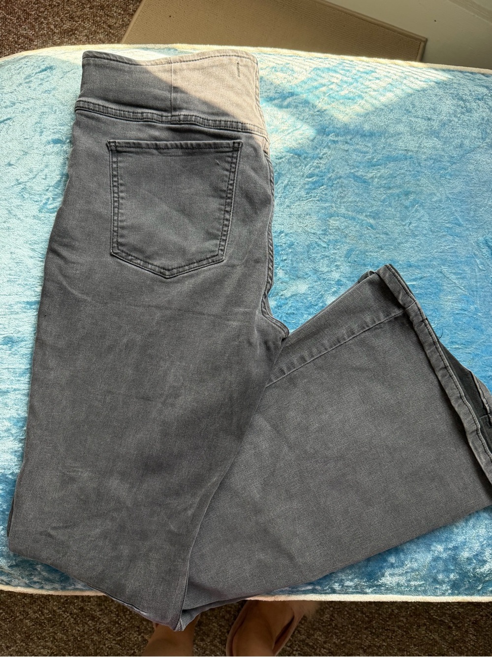 Free People Charcoal Gray Jeans with Knit Waist